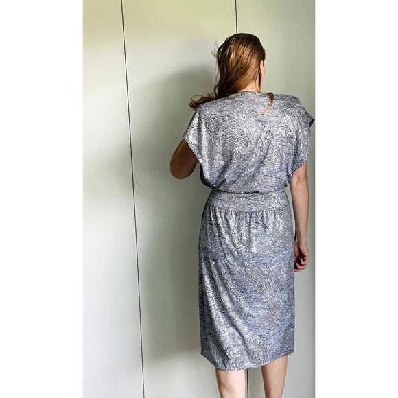 Vintage 70s-80s Silver Sparkle Animal Print Small USA Made - Picture 11 of 15